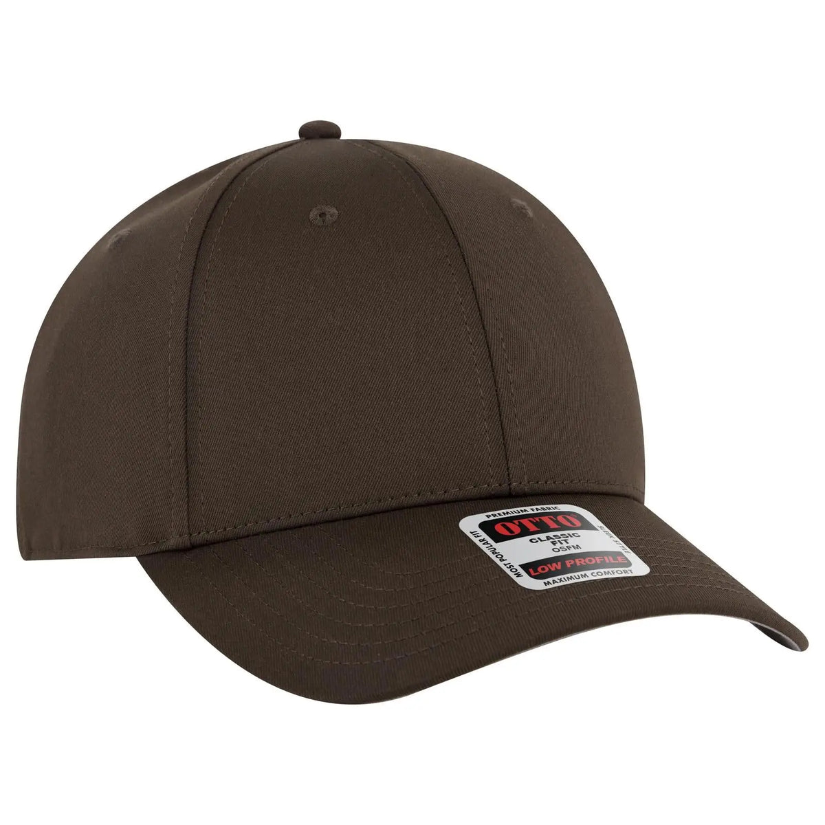 Otto 19-3 6 Panel Low Profile Baseball Cap - Dk. Brown - 7 3/8’’ - 5/8’’