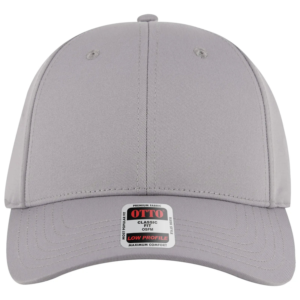 Otto 19-3 6 Panel Low Profile Baseball Cap - Gray - 7 3/8’’ - 5/8’’