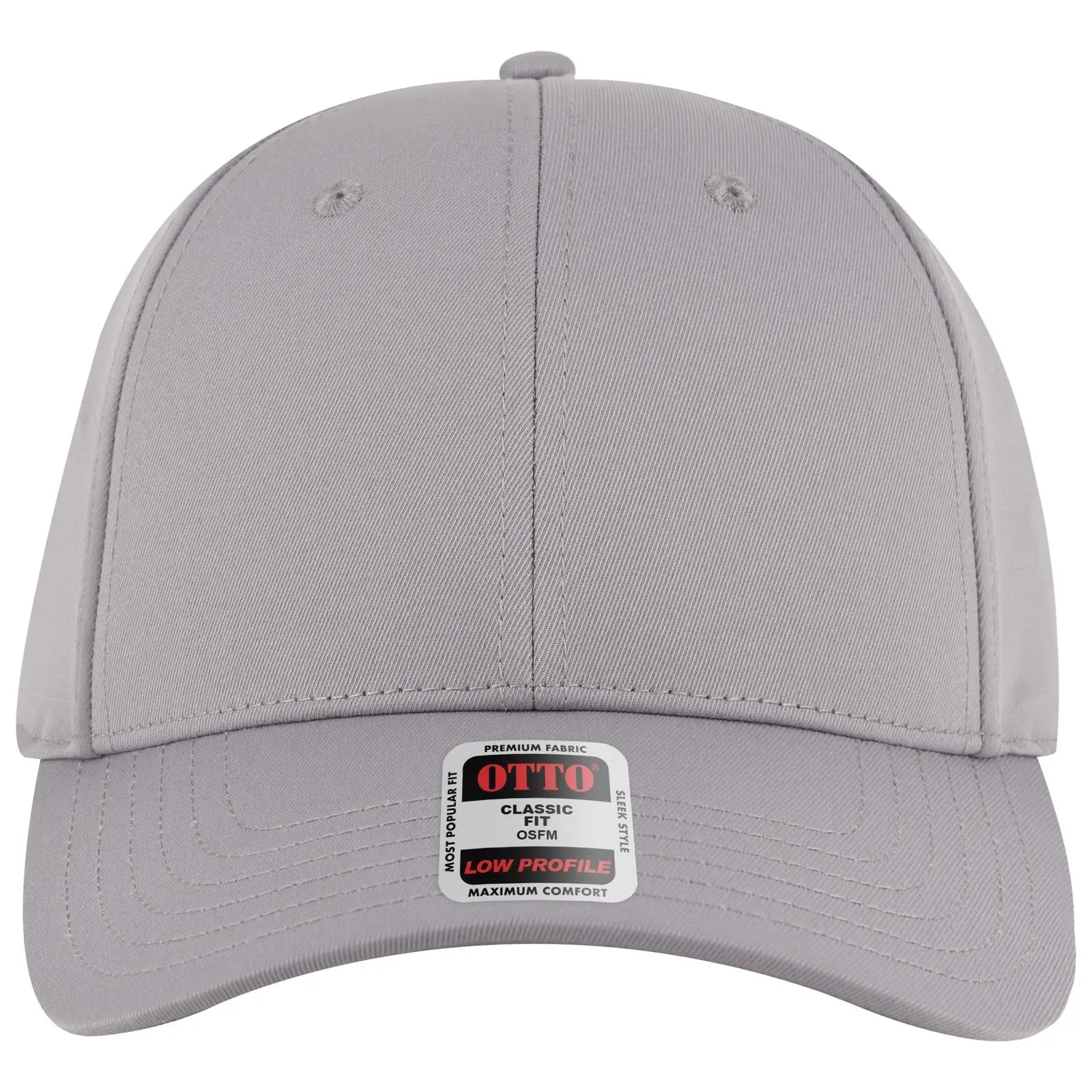 Otto 19-3 6 Panel Low Profile Baseball Cap - Gray - 7 3/8’’ - 5/8’’