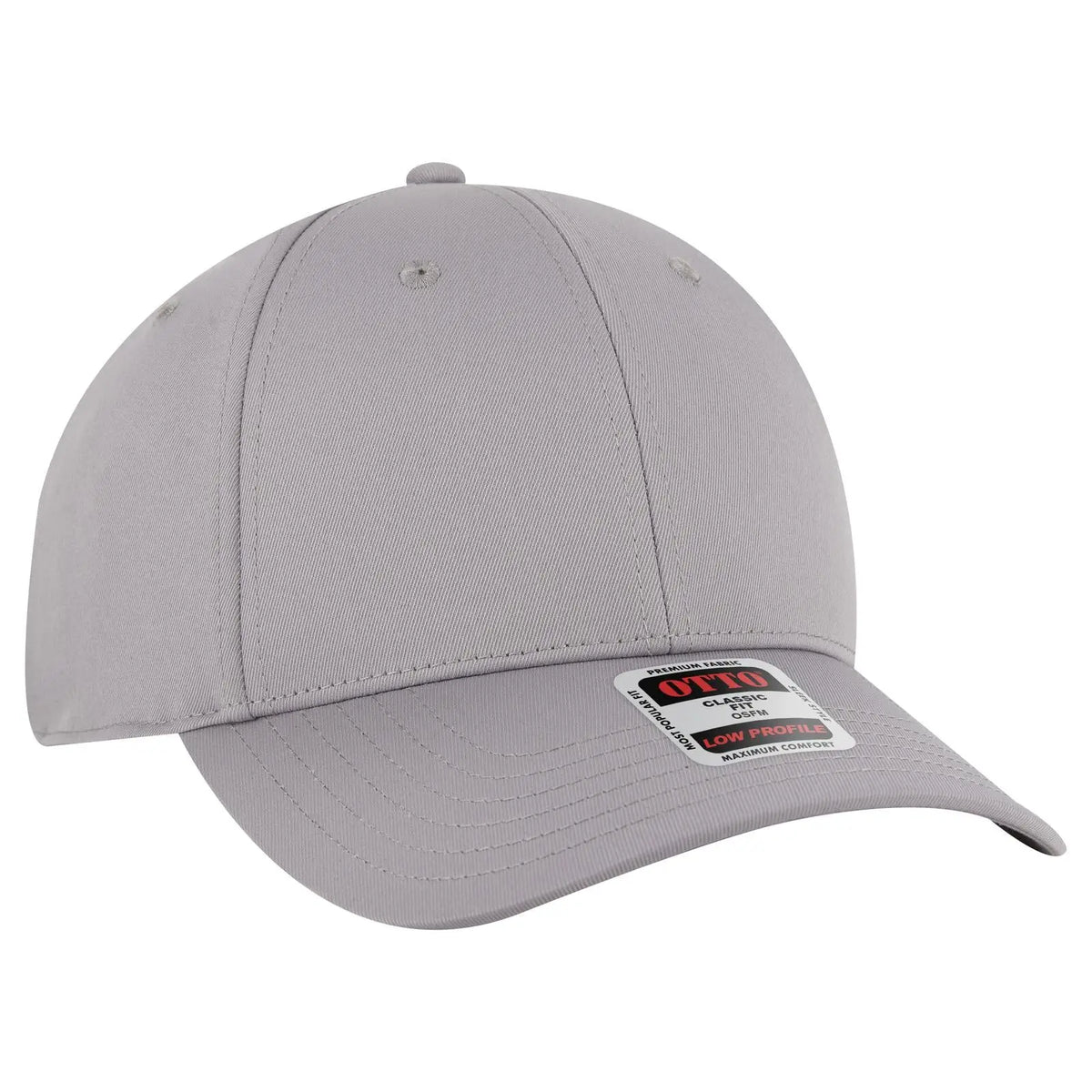 Otto 19-3 6 Panel Low Profile Baseball Cap - Gray - 7 3/8’’ - 5/8’’