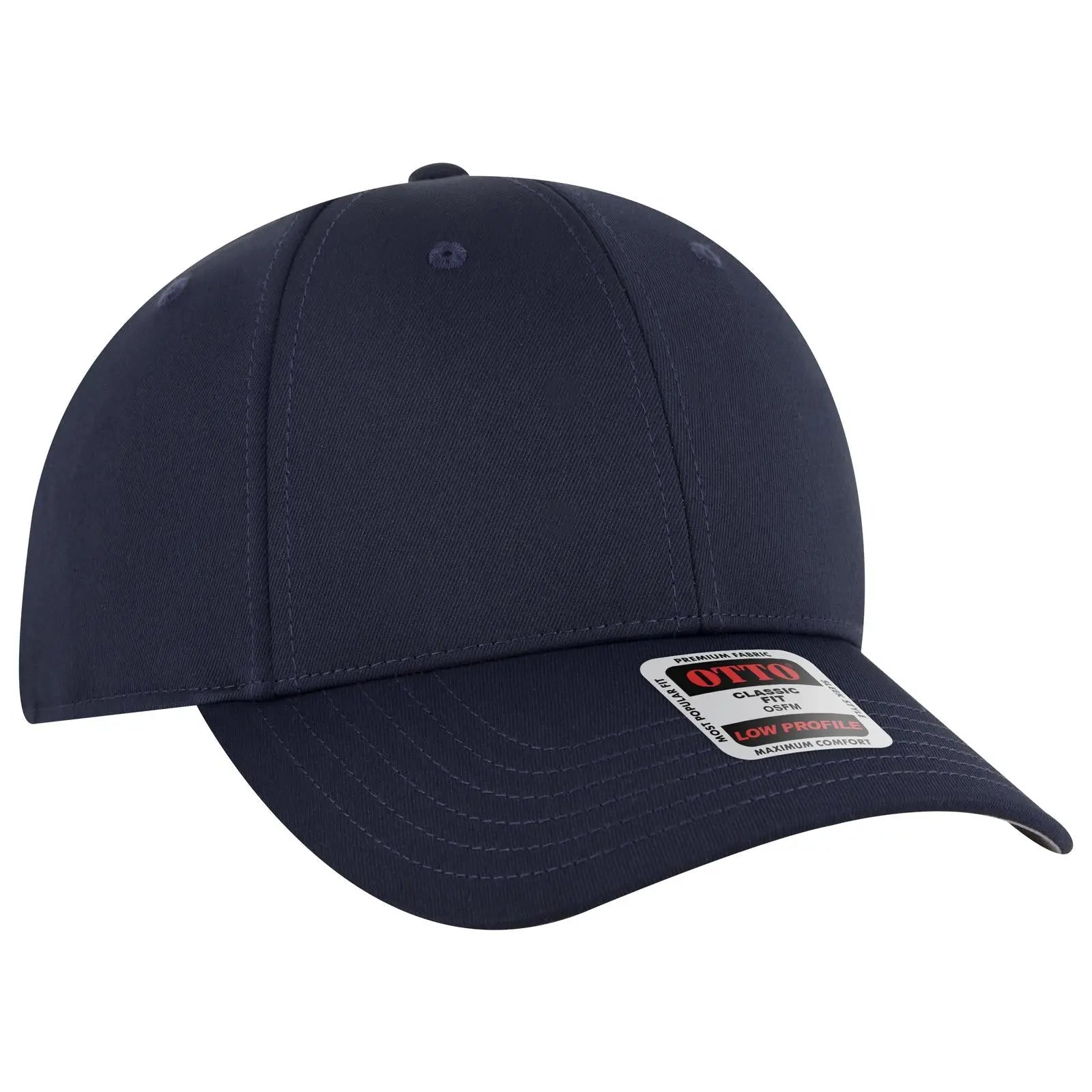 Otto 19-3 6 Panel Low Profile Baseball Cap - Navy - 7 3/8’’ - 5/8’’