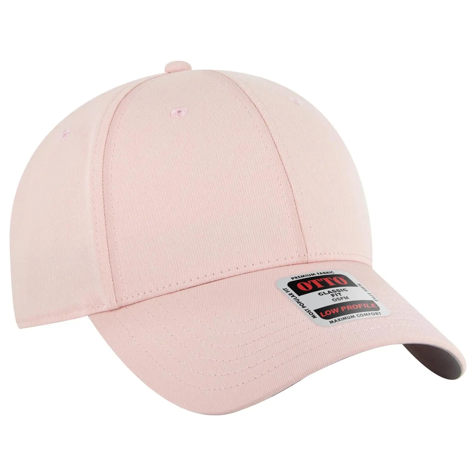 Otto 19-3 6 Panel Low Profile Baseball Cap - Pink - 7 3/8’’ - 5/8’’