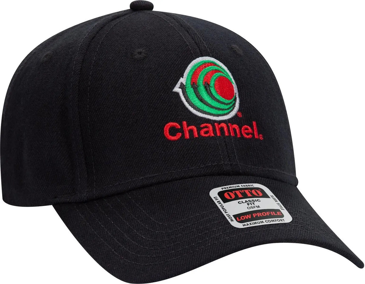 Otto 19-304 6 Panel Low Profile Baseball Cap - Black - 1/2’’ - 7 5/8’’