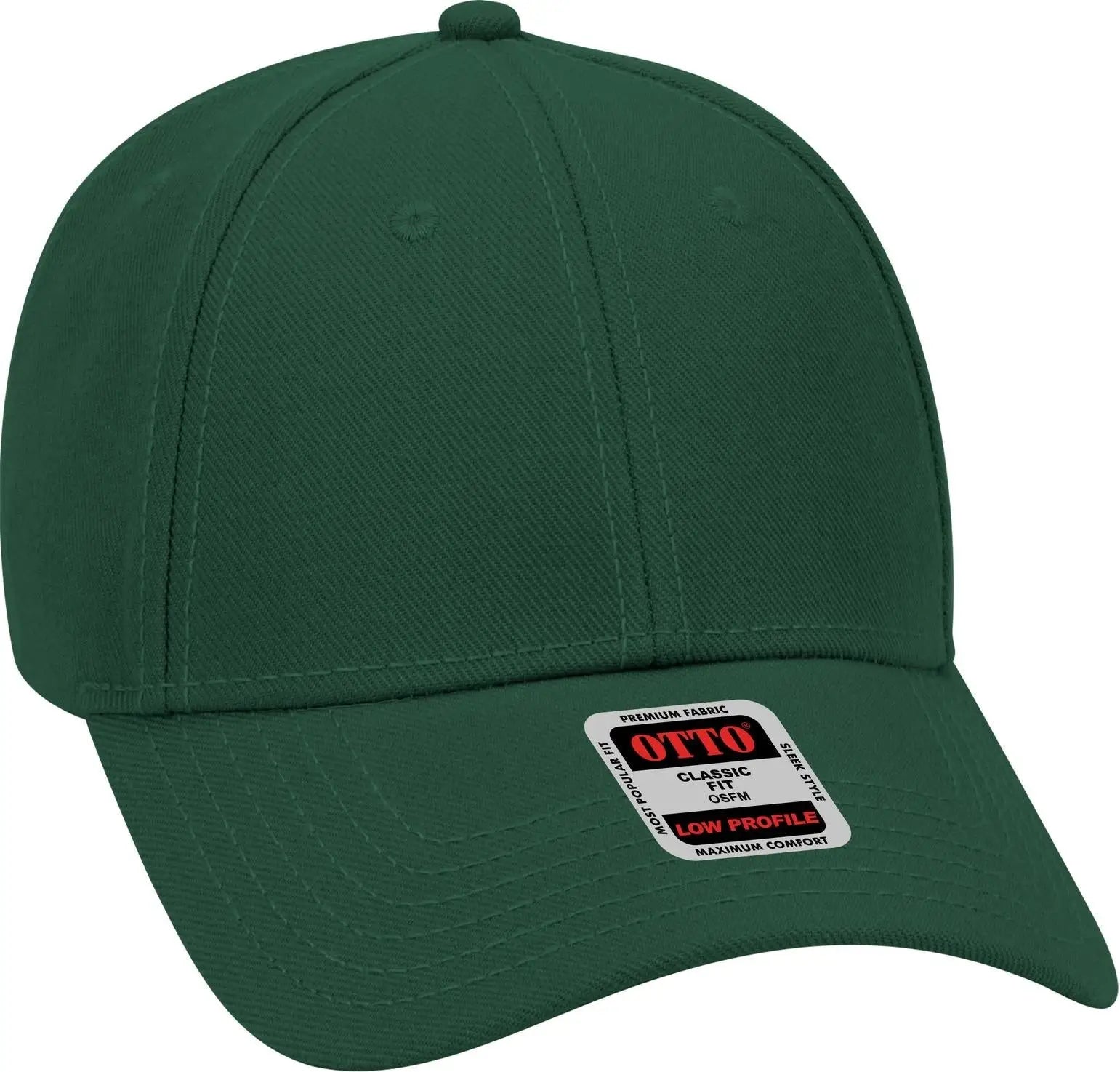 Otto 19-304 6 Panel Low Profile Baseball Cap - Dk. Green - 1/2’’ - 7 5/8’’