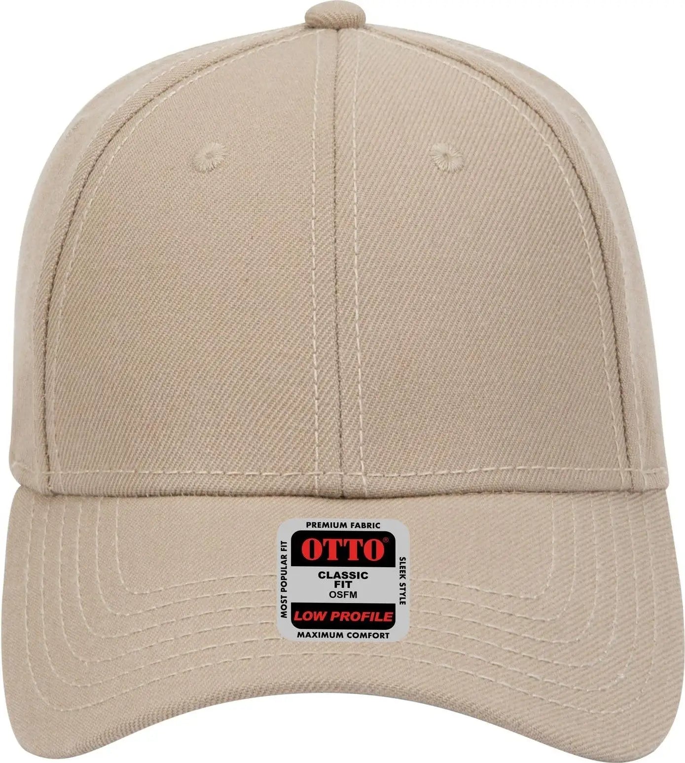 Otto 19-304 6 Panel Low Profile Baseball Cap - Khaki - 1/2’’ - 7 5/8’’