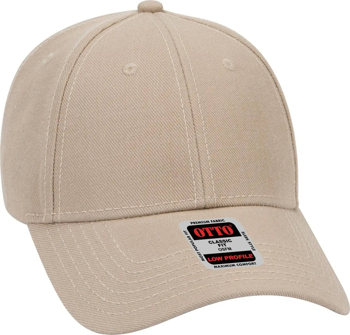 Otto 19-304 6 Panel Low Profile Baseball Cap - Khaki - 1/2’’ - 7 5/8’’