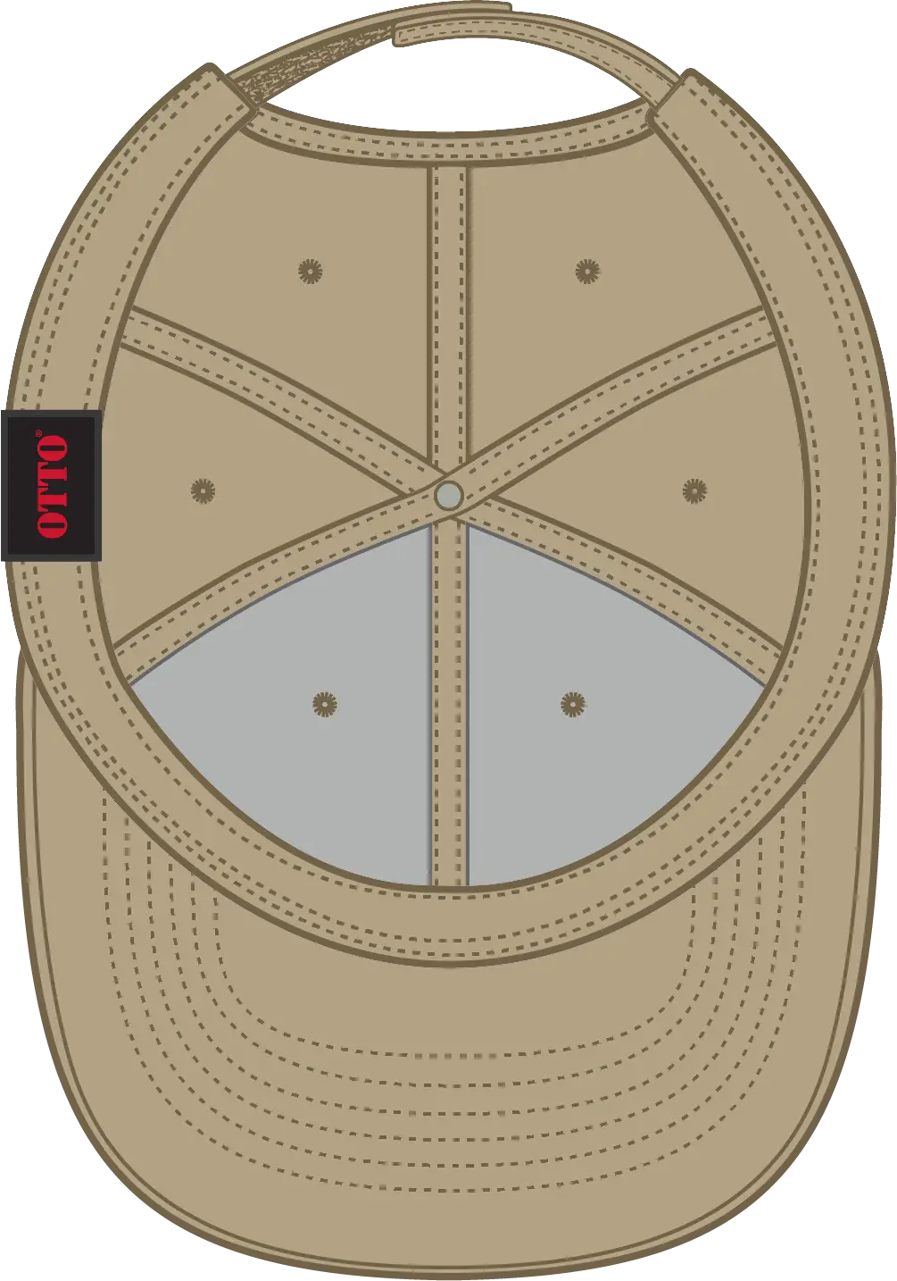 Otto 19-304 6 Panel Low Profile Baseball Cap - Khaki - 1/2’’ - 7 5/8’’