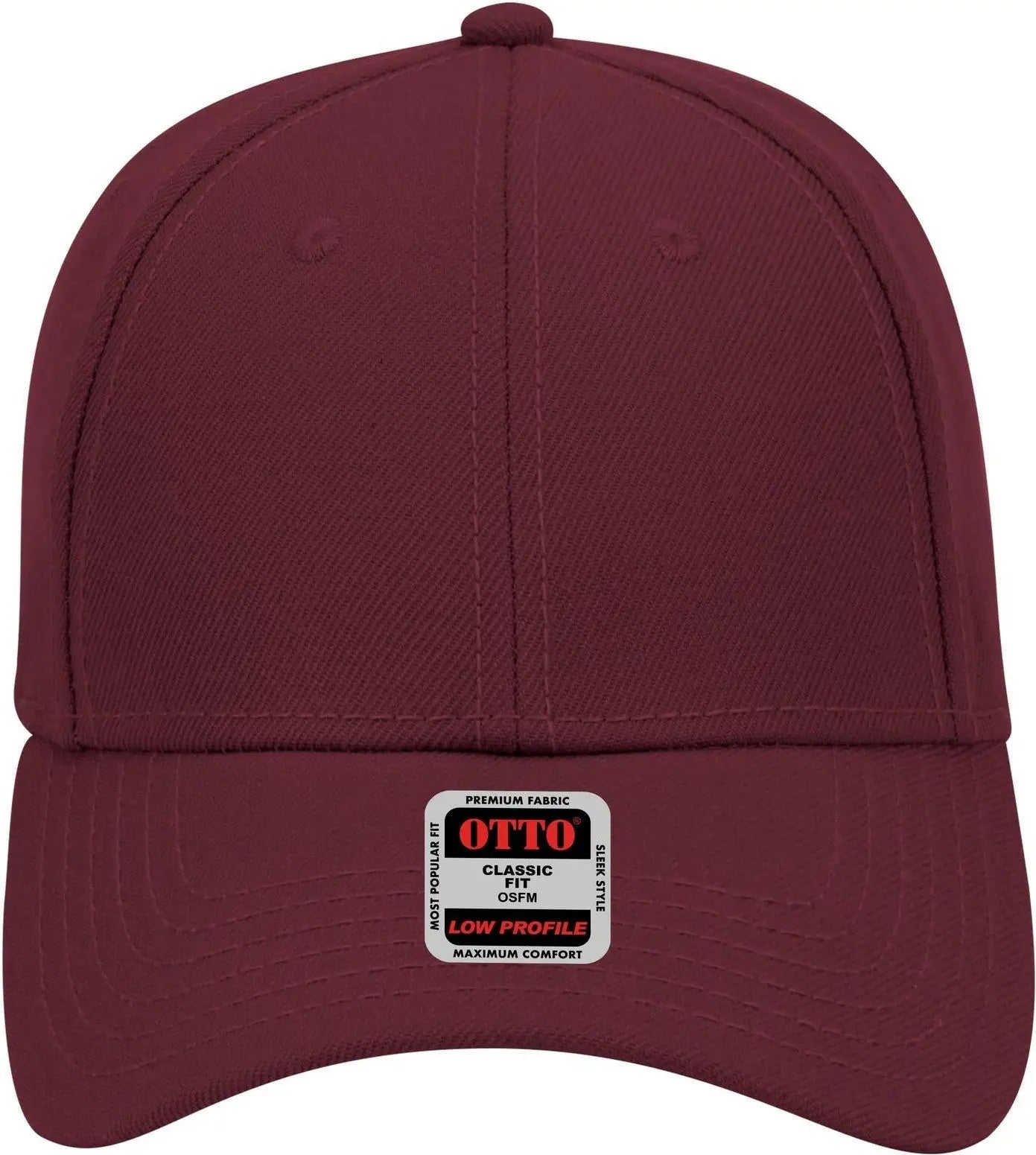 Otto 19-304 6 Panel Low Profile Baseball Cap - Maroon - 1/2’’ - 7 5/8’’
