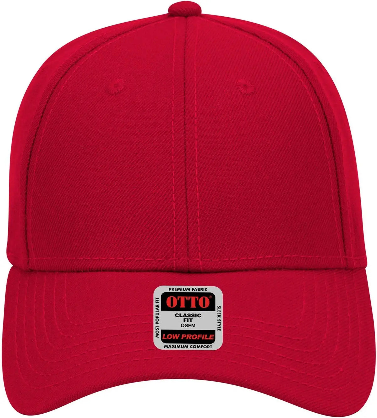 Otto 19-304 6 Panel Low Profile Baseball Cap - Red - 1/2’’ - 7 5/8’’
