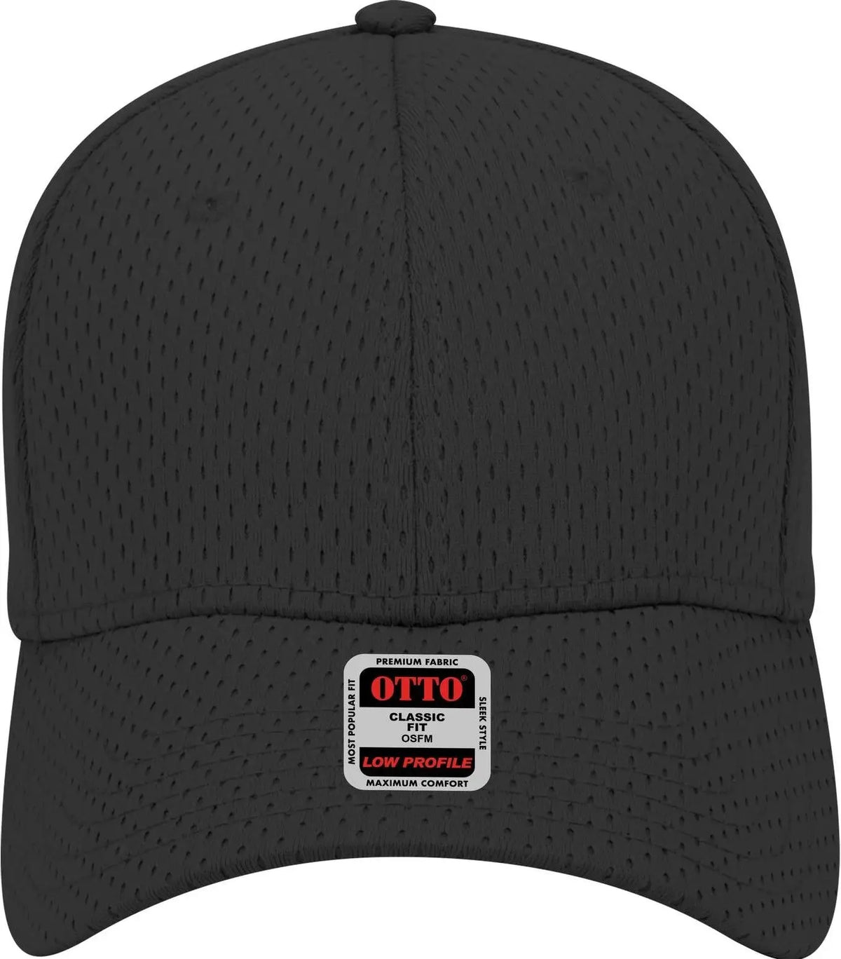 Otto 19-366 6 Panel Low Profile Baseball Cap - Black - 1/2’’ - 7 5/8’’