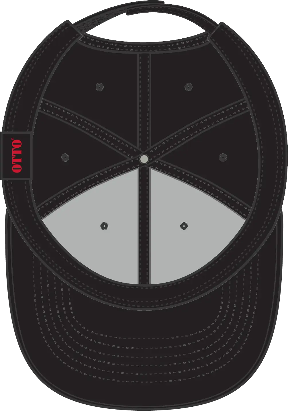 Otto 19-366 6 Panel Low Profile Baseball Cap - Black - 1/2’’ - 7 5/8’’