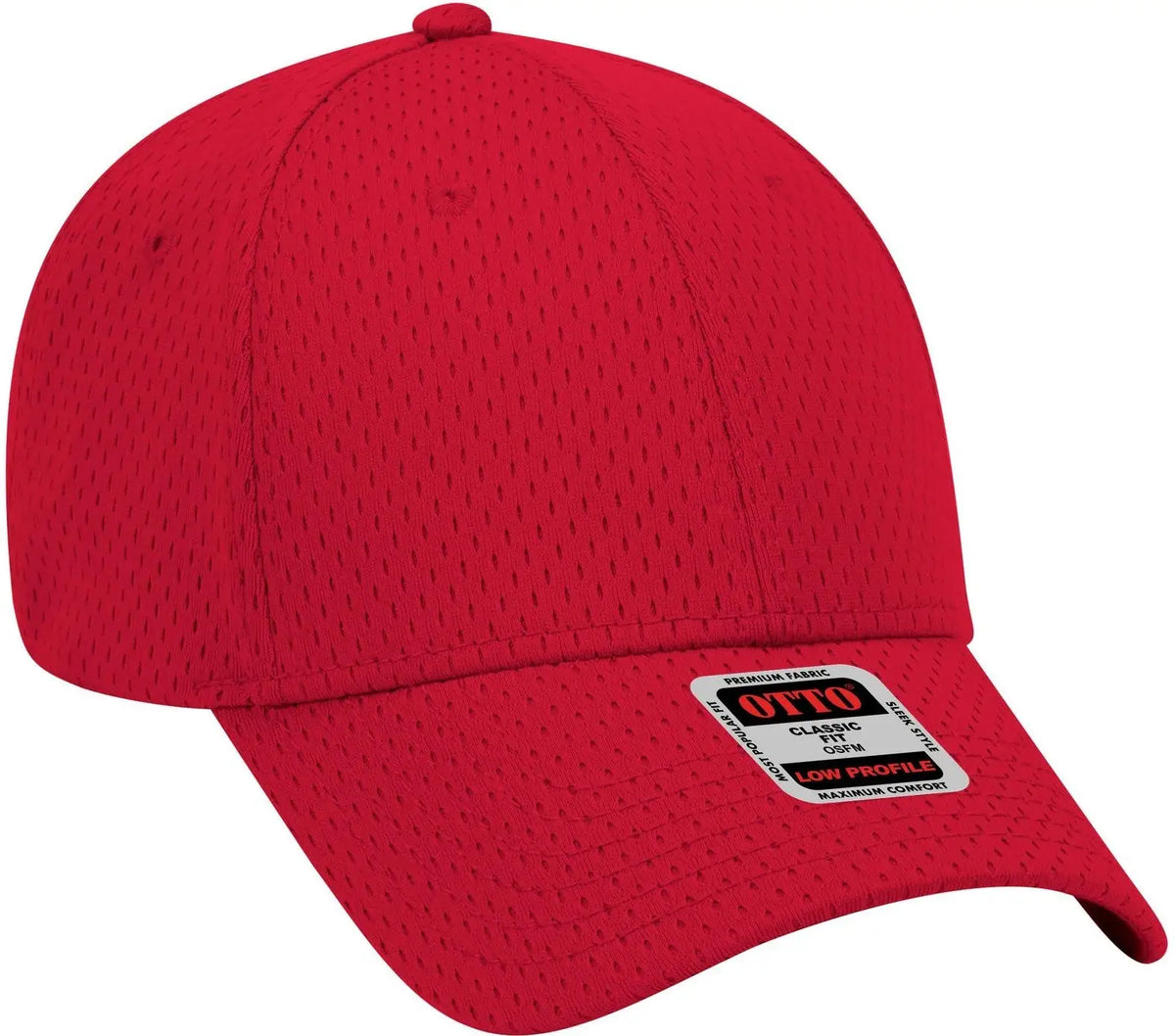 Otto 19-366 6 Panel Low Profile Baseball Cap - Red - 1/2’’ - 7 5/8’’