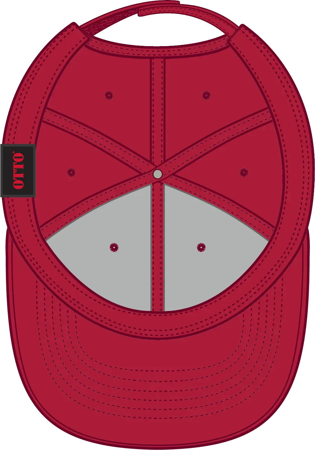 Otto 19-366 6 Panel Low Profile Baseball Cap - Red - 1/2’’ - 7 5/8’’