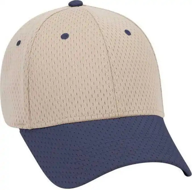 Otto 19-366 Polyester Pro Mesh Gray Undervisor Low Profile Style Structured Firm Front Panel Cap - Navy Khaki