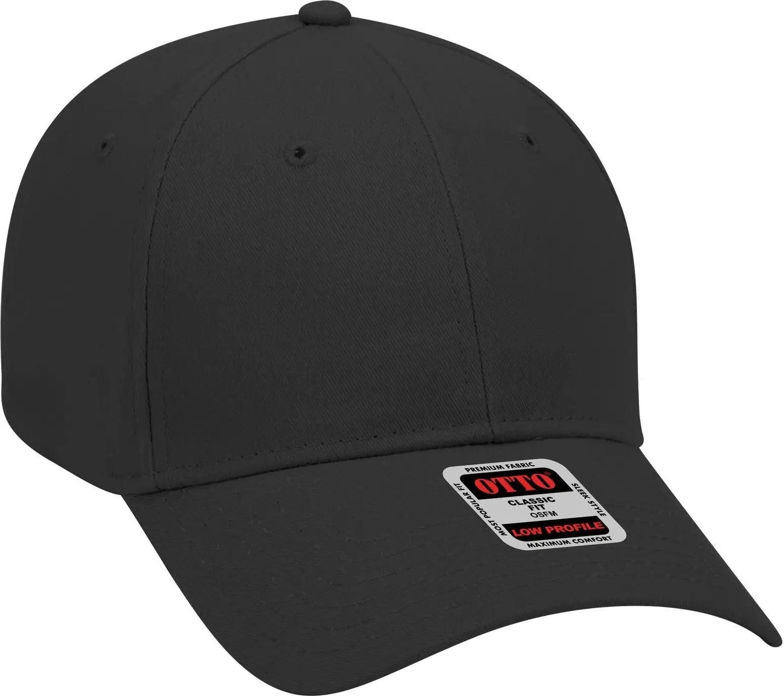 Otto 19-503 6 Panel Low Profile Baseball Cap - Black