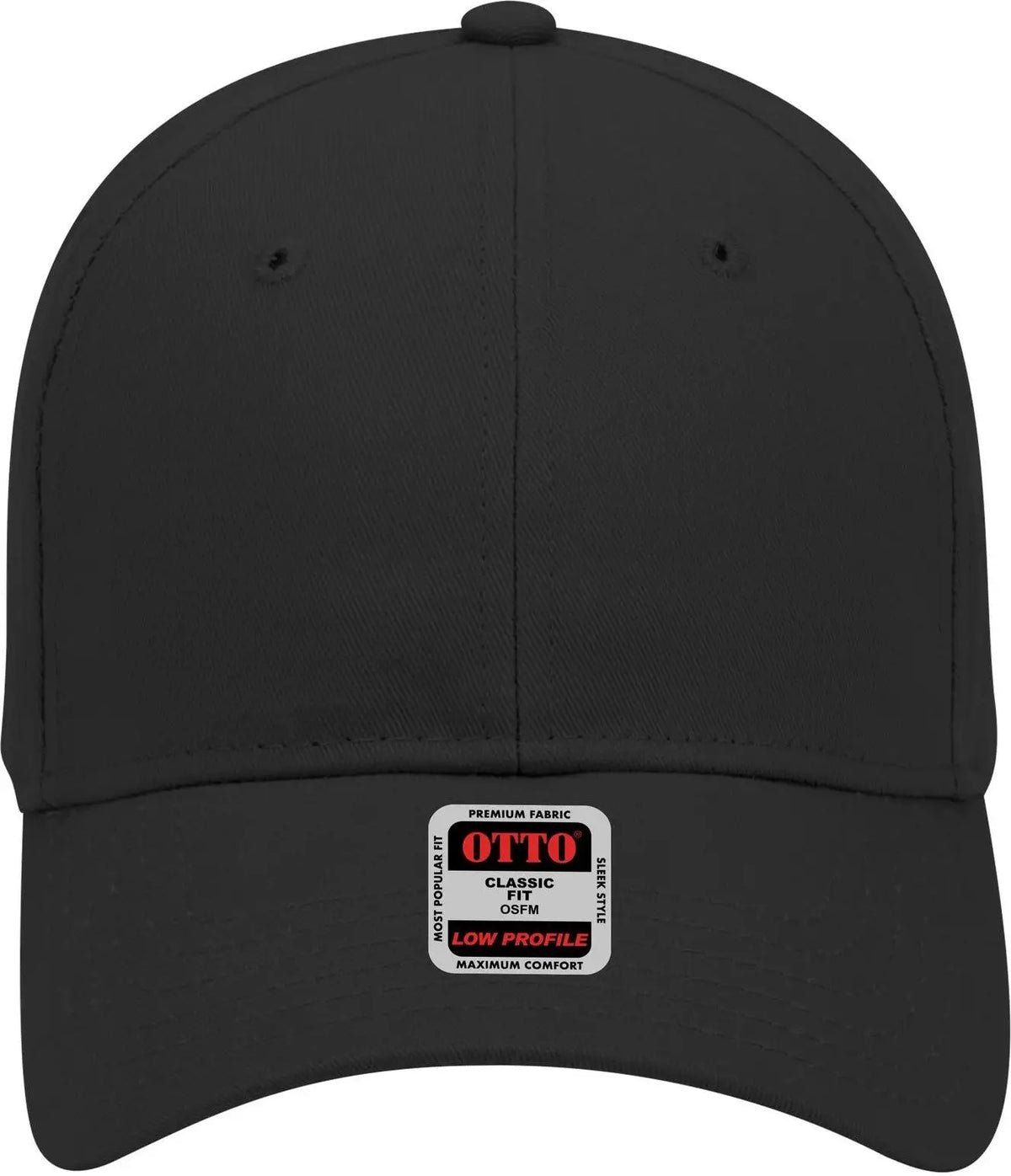 Otto 19-503 6 Panel Low Profile Baseball Cap - Black