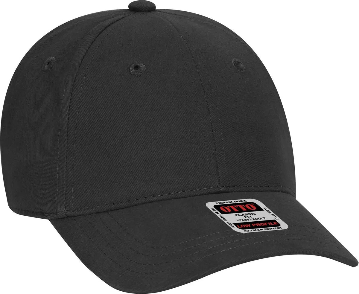 Otto 19-503 6 Panel Low Profile Baseball Cap - Black