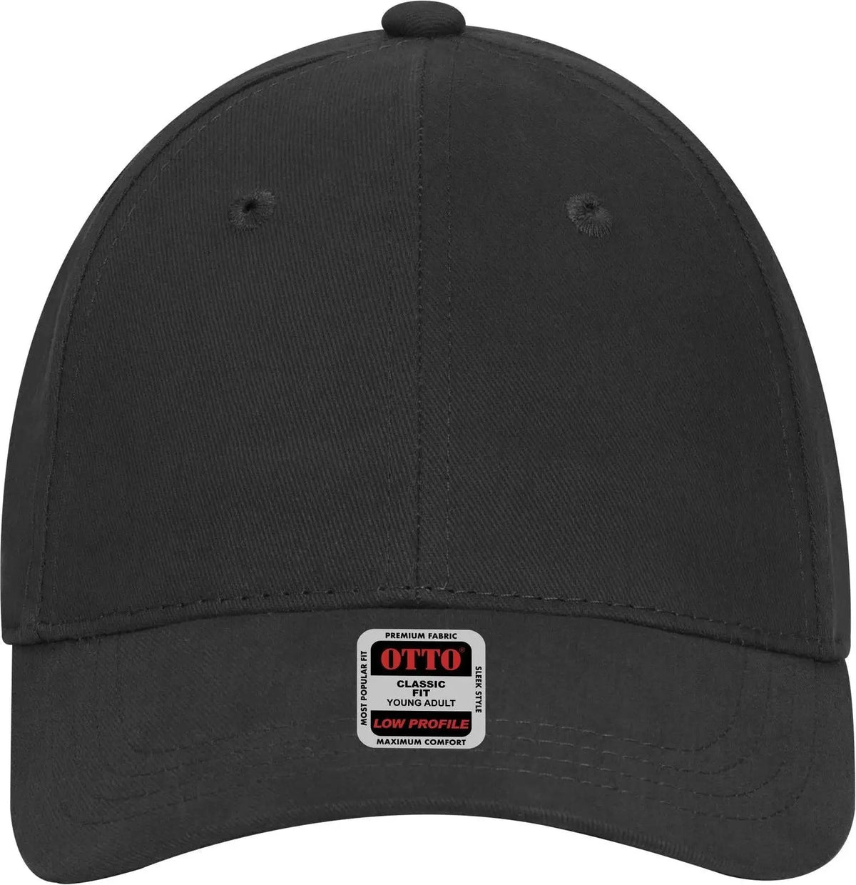 Otto 19-503 6 Panel Low Profile Baseball Cap - Black