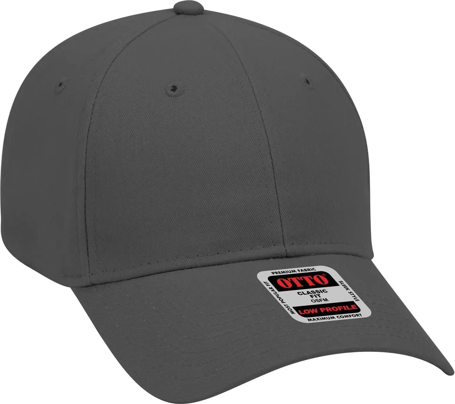 Otto 19-503 6 Panel Low Profile Baseball Cap - Char. Gray - 1/2’’ - 7 5/8’’