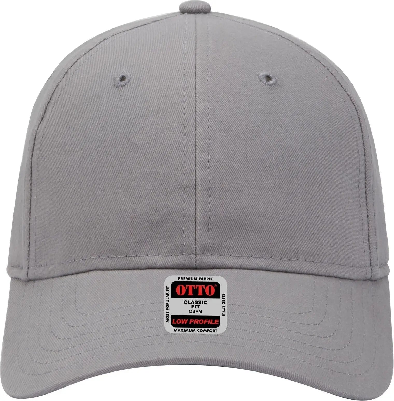 Otto 19-503 6 Panel Low Profile Baseball Cap - Gray