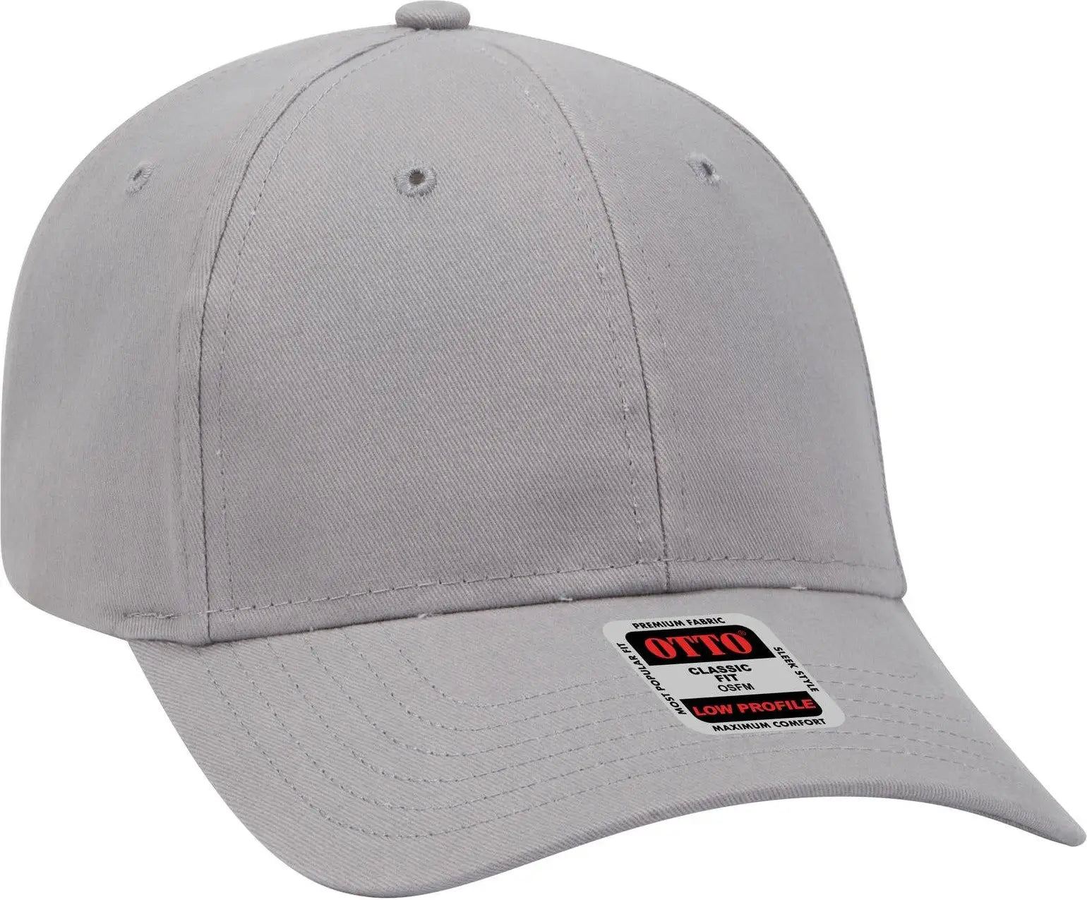 Otto 19-503 6 Panel Low Profile Baseball Cap - Gray