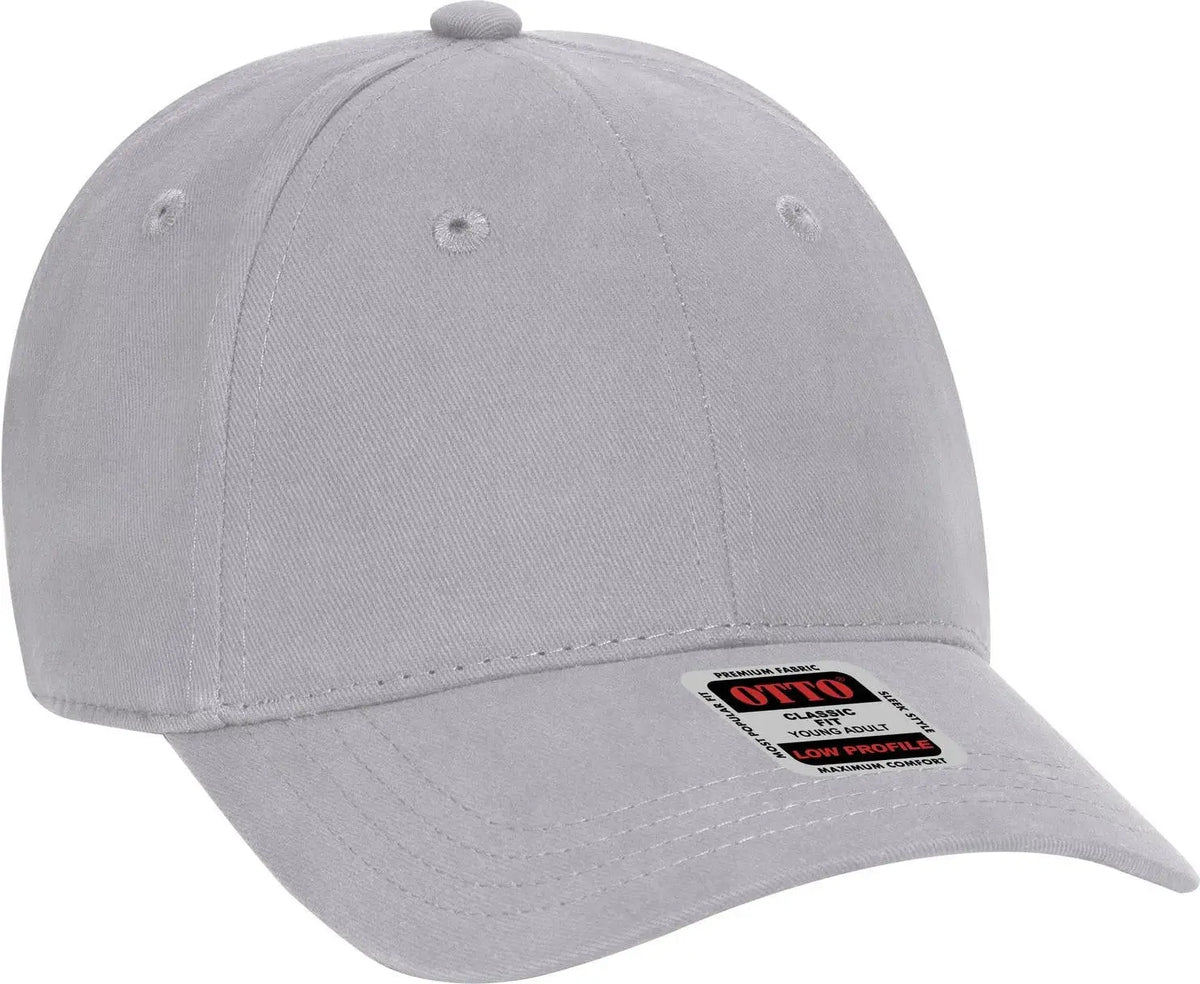 Otto 19-503 6 Panel Low Profile Baseball Cap - Gray