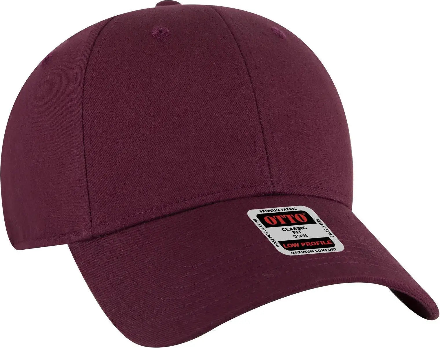 Otto 19-503 6 Panel Low Profile Baseball Cap - Maroon