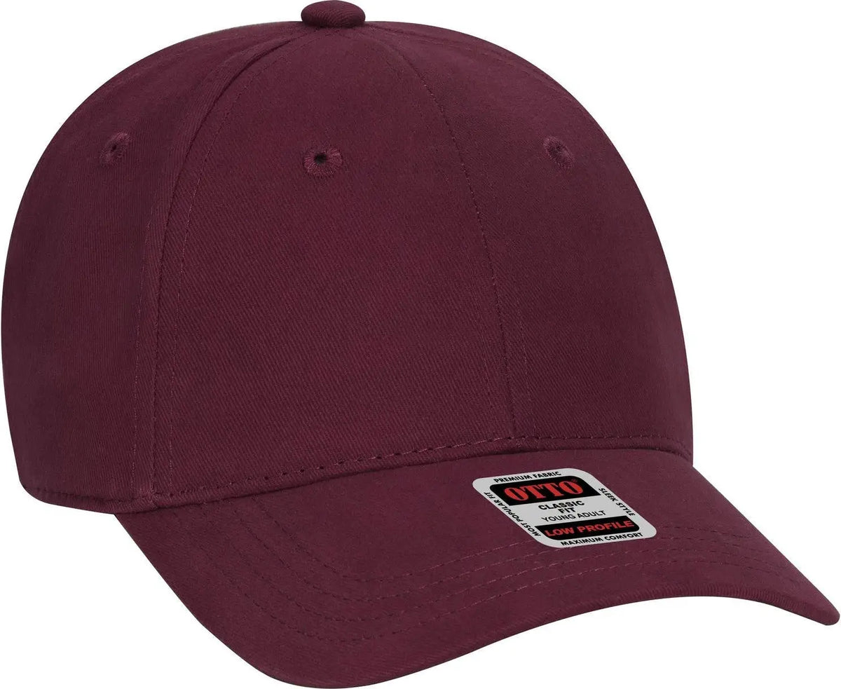 Otto 19-503 6 Panel Low Profile Baseball Cap - Maroon