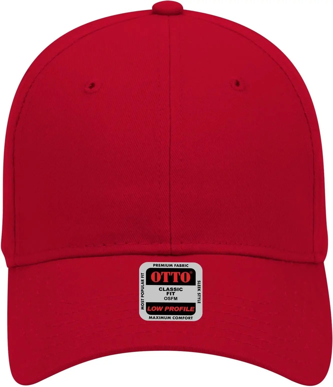 Otto 19-503 6 Panel Low Profile Baseball Cap - Red