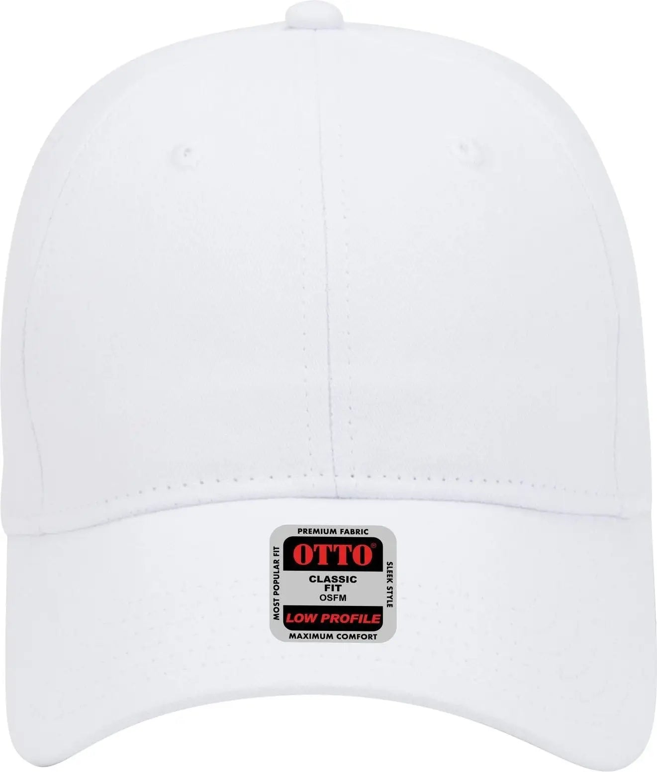 Otto 19-503 6 Panel Low Profile Baseball Cap - White