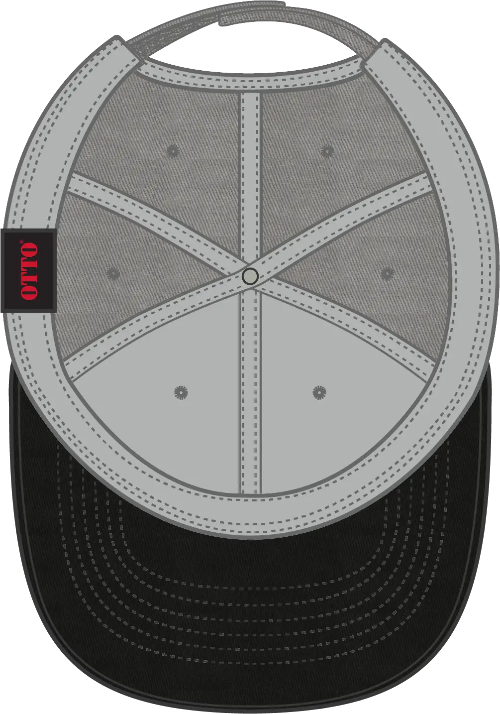 Otto 19-536 6 Panel Low Profile Baseball Cap - Blk/gry/gry - 1/2’’ - 7 5/8’’