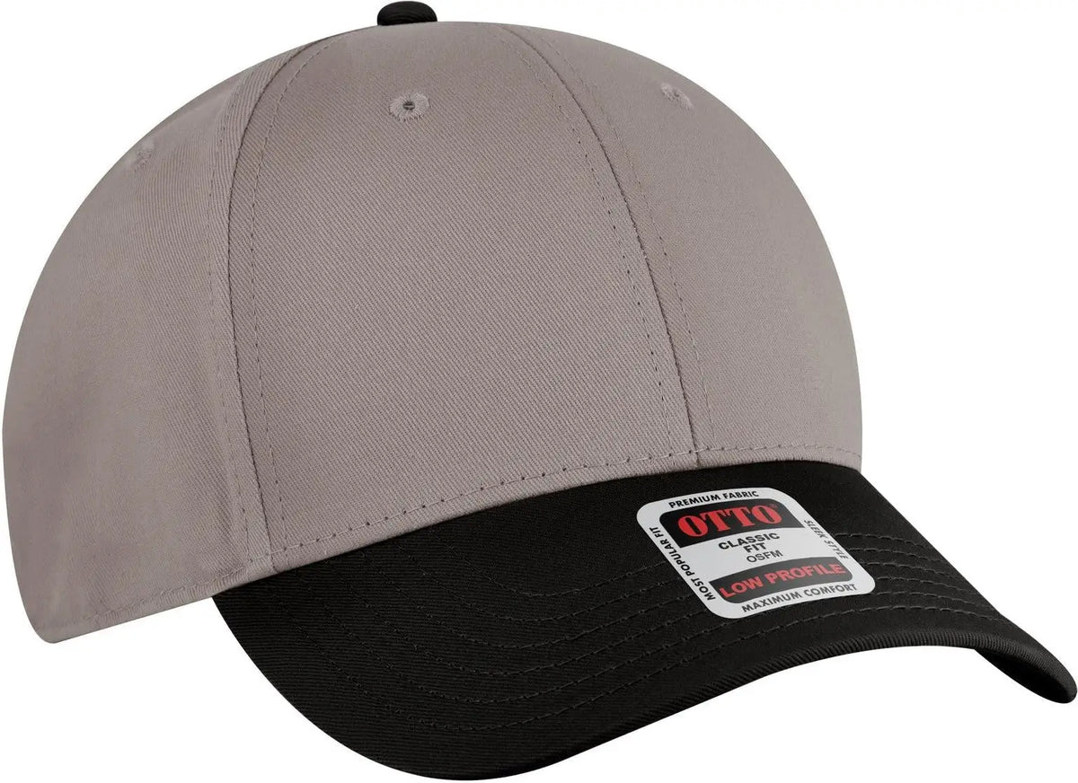 Otto 19-536 6 Panel Low Profile Baseball Cap - Blk/gry/gry
