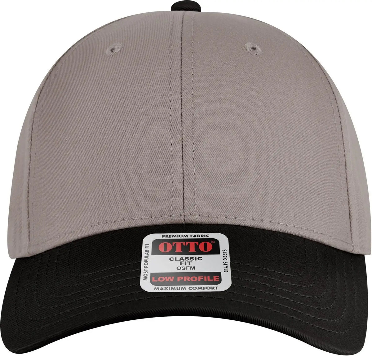 Otto 19-536 6 Panel Low Profile Baseball Cap - Blk/gry/gry