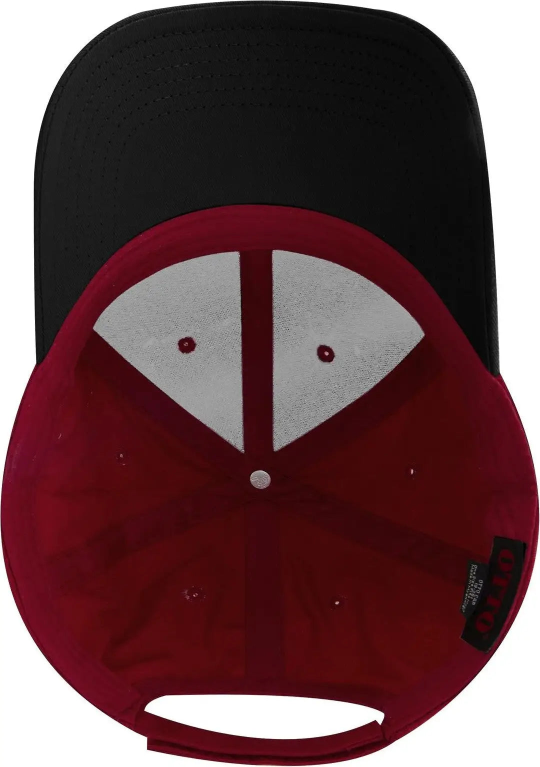 Otto 19-536 6 Panel Low Profile Baseball Cap - Blk/red/red - 1/2’’ - 7 5/8’’