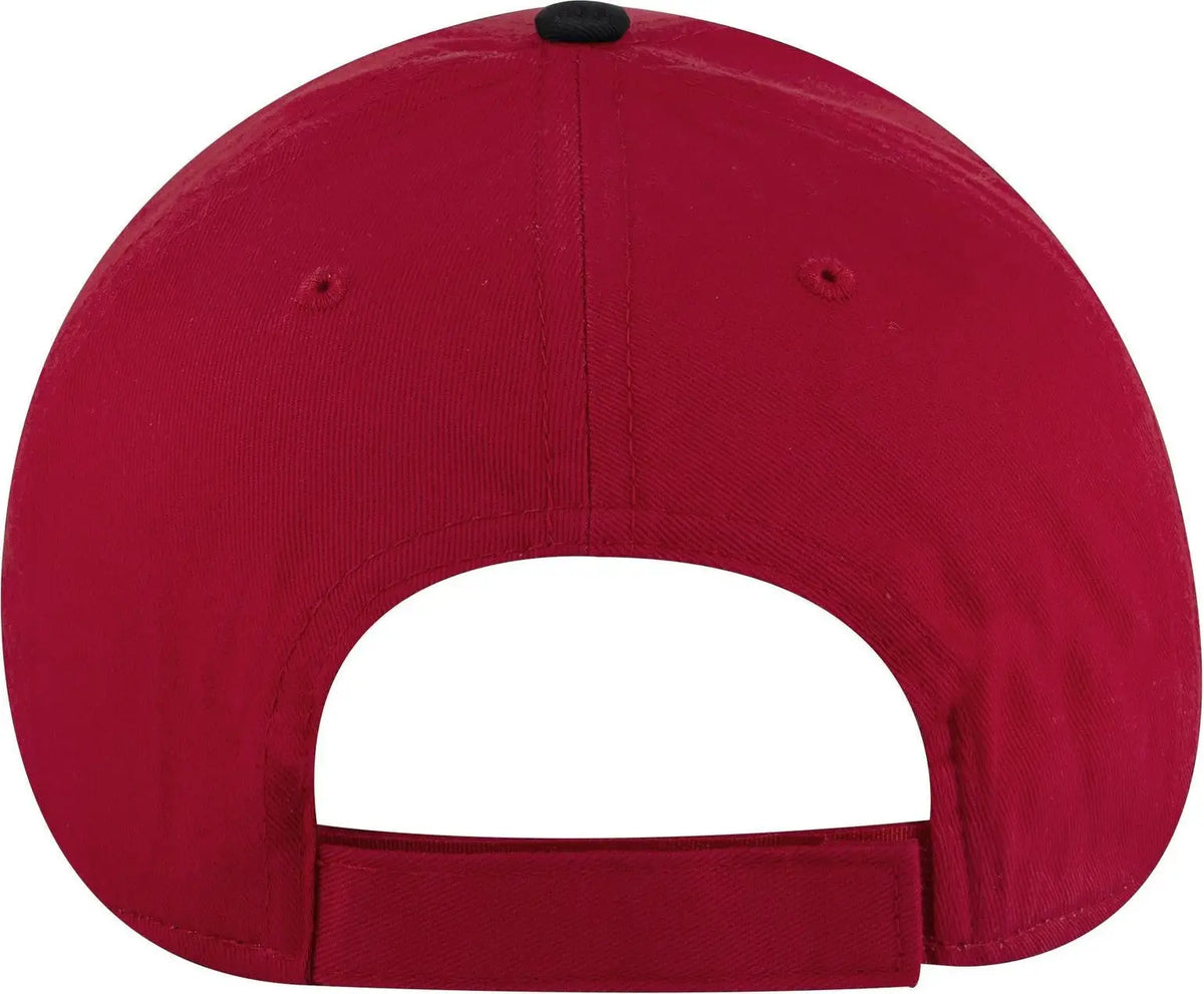 Otto 19-536 6 Panel Low Profile Baseball Cap - Blk/red/red - 1/2’’ - 7 5/8’’