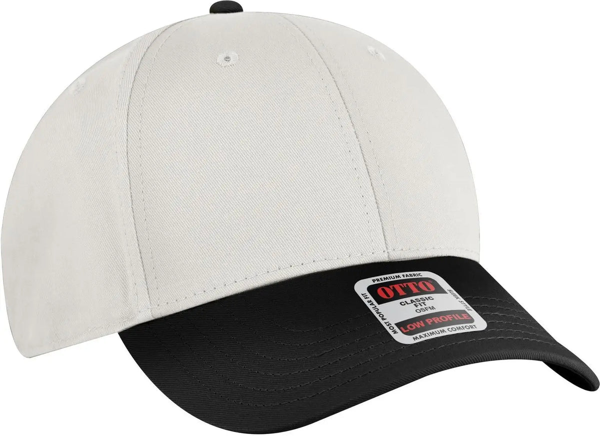 Otto 19-536 6 Panel Low Profile Baseball Cap - Blk/wht/wht - 1/2’’ - 7 5/8’’