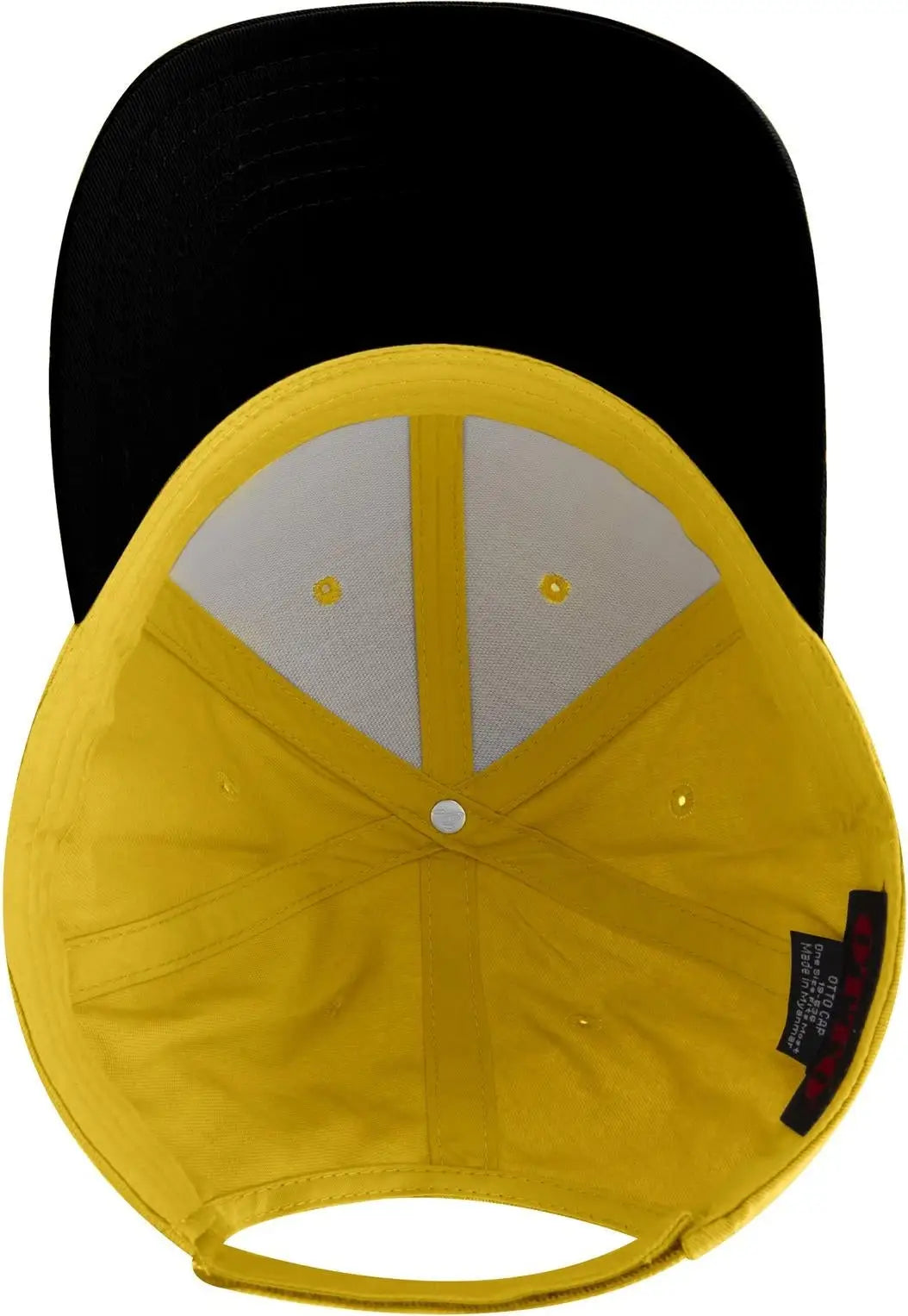 Otto 19-536 6 Panel Low Profile Baseball Cap - Blk/yel/yel - 1/2’’ - 7 5/8’’