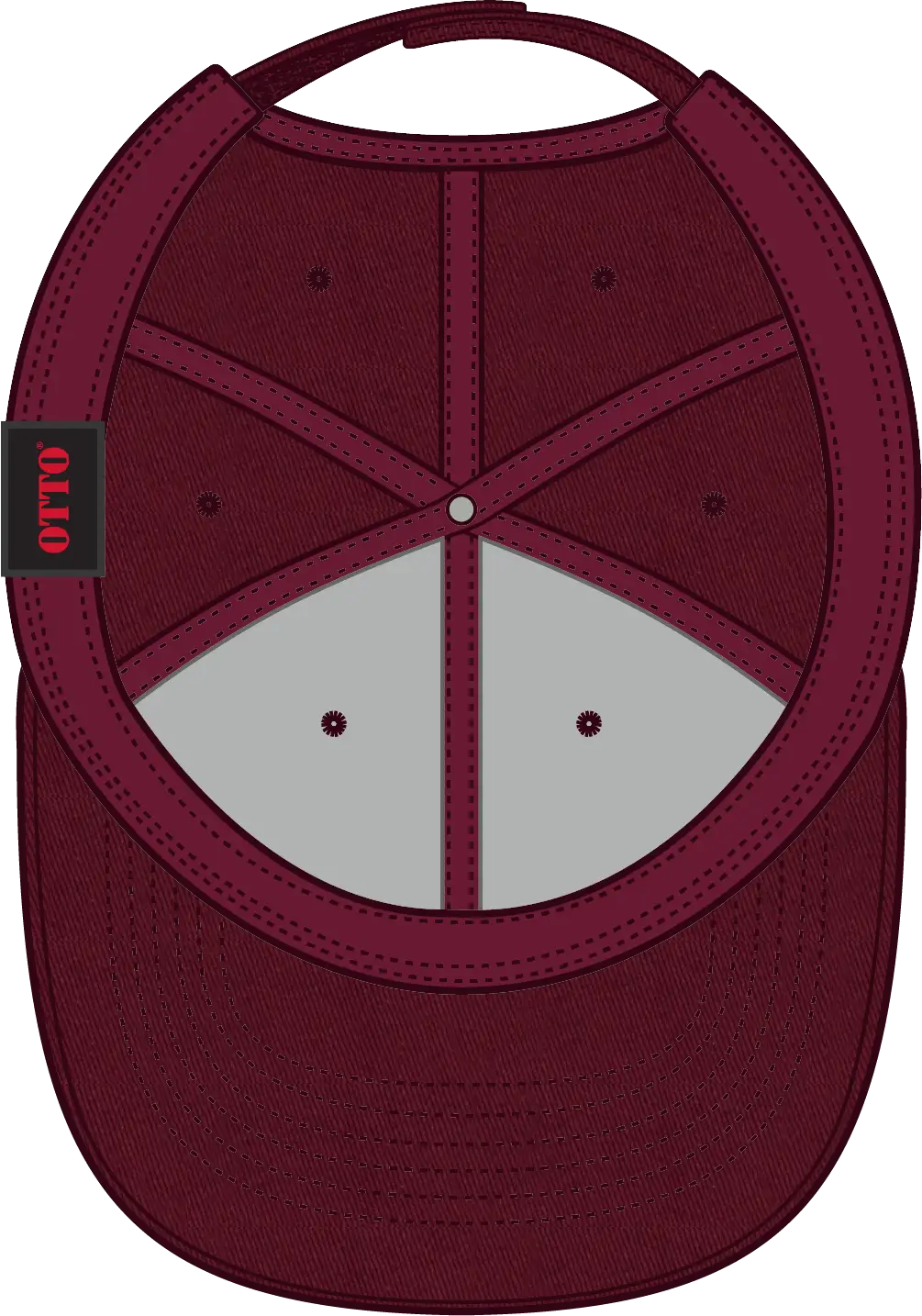 Otto 19-536 6 Panel Low Profile Baseball Cap - Burg. Marn - 1/2’’ - 7 5/8’’