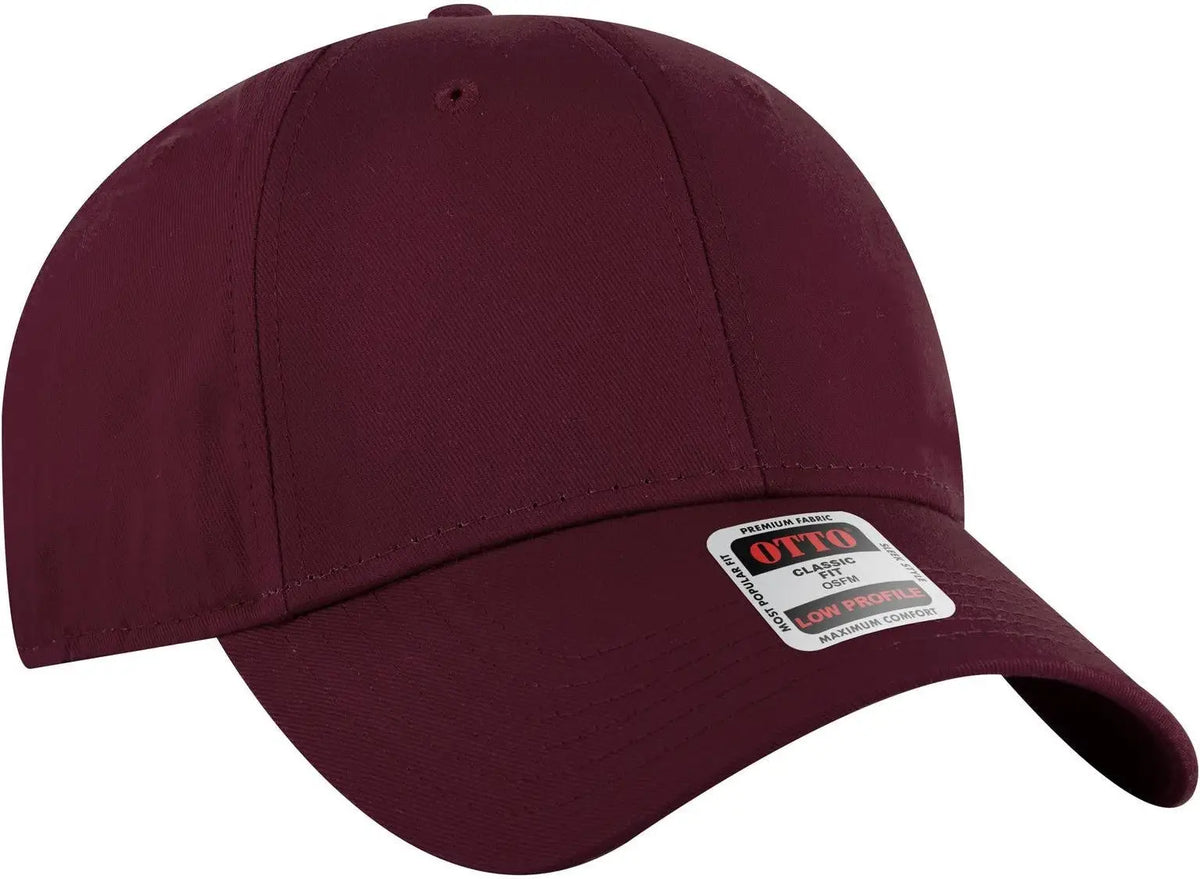 Otto 19-536 6 Panel Low Profile Baseball Cap - Burg. Marn - 1/2’’ - 7 5/8’’