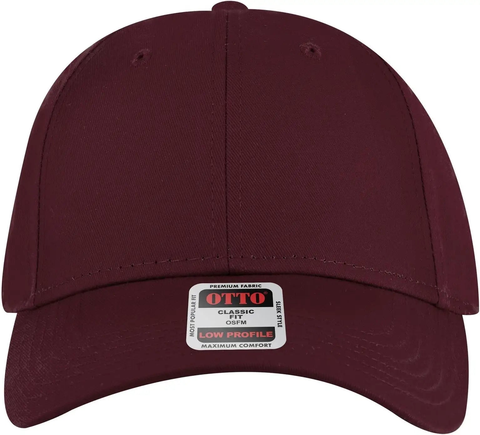 Otto 19-536 6 Panel Low Profile Baseball Cap - Burg. Marn - 1/2’’ - 7 5/8’’