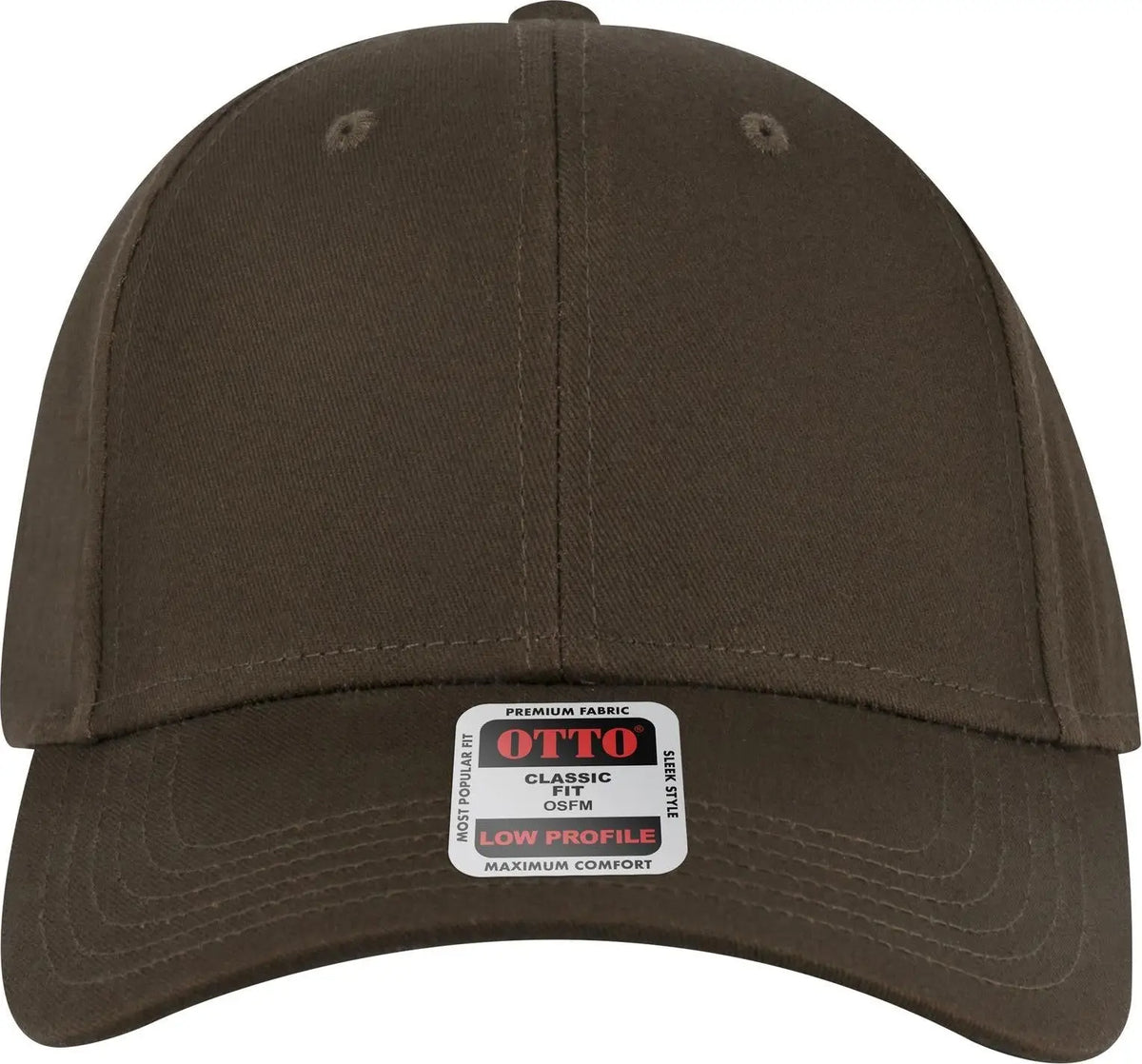 Otto 19-536 6 Panel Low Profile Baseball Cap - Dk. Brown - 1/2’’ - 7 5/8’’