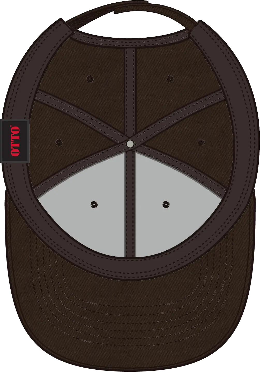 Otto 19-536 6 Panel Low Profile Baseball Cap - Dk. Brown - 1/2’’ - 7 5/8’’