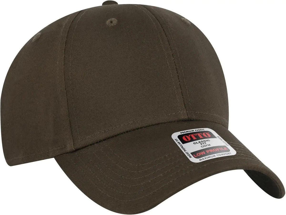 Otto 19-536 6 Panel Low Profile Baseball Cap - Dk. Brown - 1/2’’ - 7 5/8’’