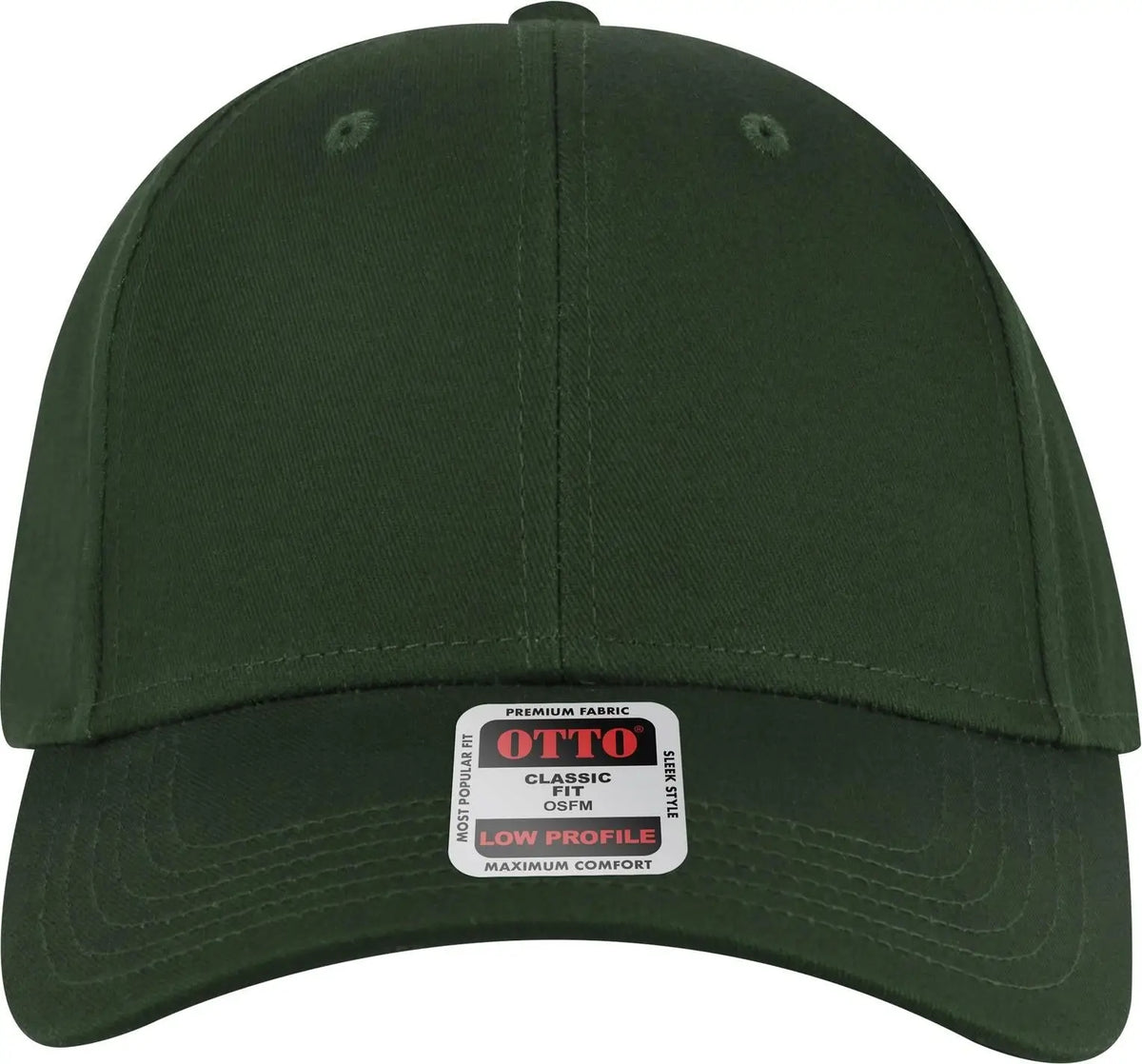 Otto 19-536 6 Panel Low Profile Baseball Cap - Dk. Green - 1/2’’ - 7 5/8’’
