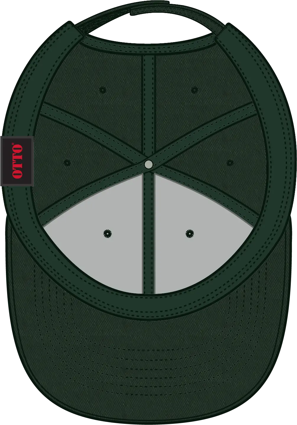 Otto 19-536 6 Panel Low Profile Baseball Cap - Dk. Green - 1/2’’ - 7 5/8’’