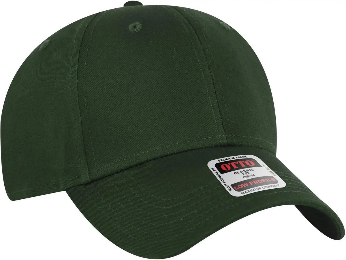 Otto 19-536 6 Panel Low Profile Baseball Cap - Dk. Green - 1/2’’ - 7 5/8’’