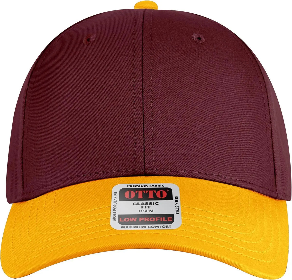 Otto 19-536 6 Panel Low Profile Baseball Cap - Gld/burg.marn/burg.marn - 1/2’’ - 7 5/8’’
