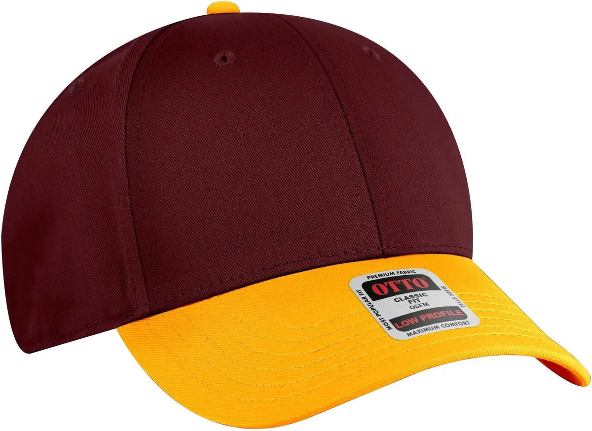 Otto 19-536 6 Panel Low Profile Baseball Cap - Gld/burg.marn/burg.marn - 1/2’’ - 7 5/8’’
