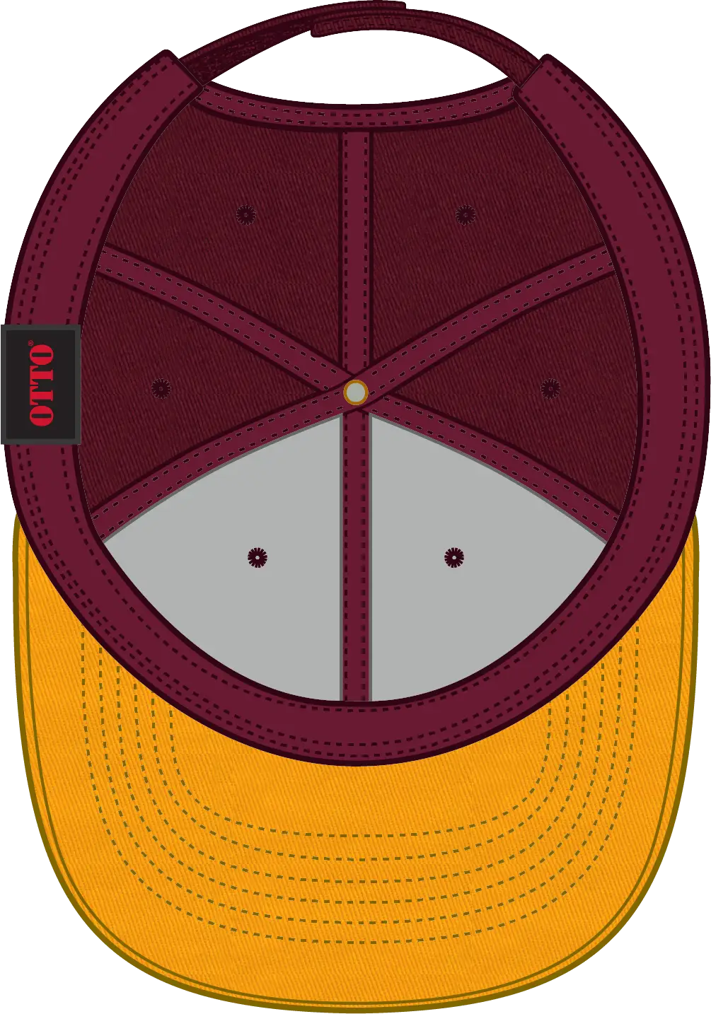 Otto 19-536 6 Panel Low Profile Baseball Cap - Gld/burg.marn/burg.marn - 1/2’’ - 7 5/8’’