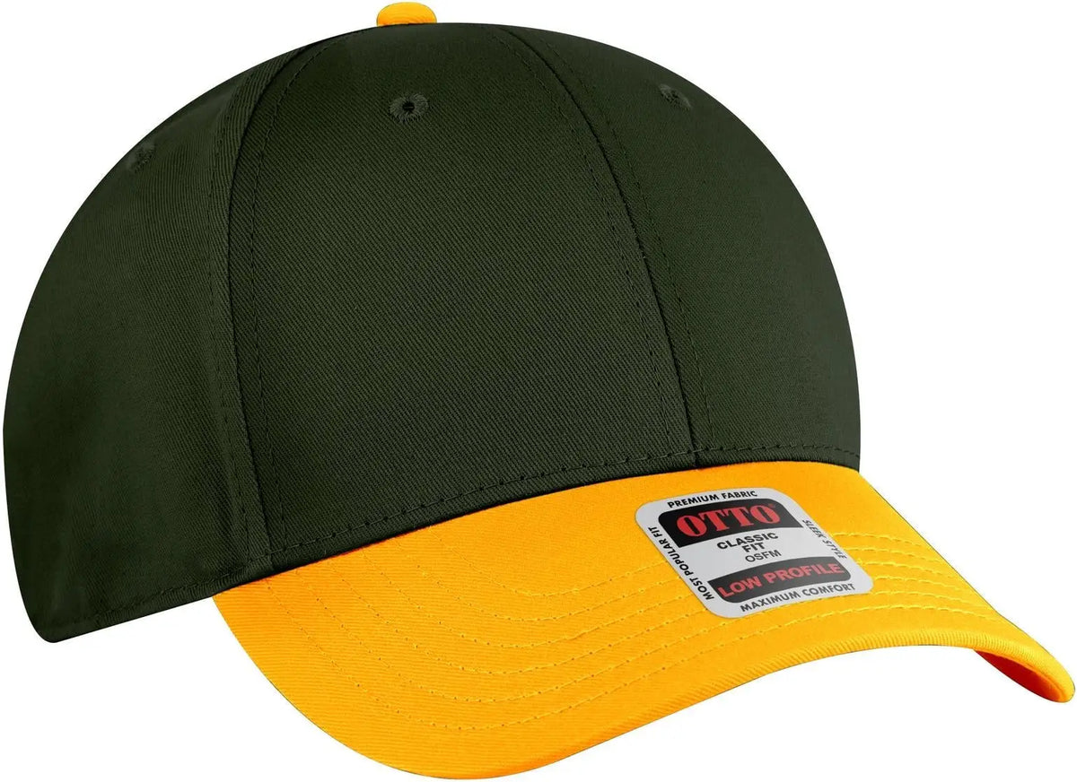 Otto 19-536 6 Panel Low Profile Baseball Cap - Gld/dk.grn/dk.grn - 1/2’’ - 7 5/8’’
